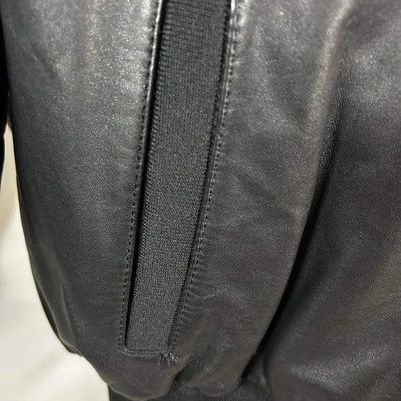 Knoles & Carter Italian lamp skin leather bomber jacket removable inner liner - Picture 4 of 15